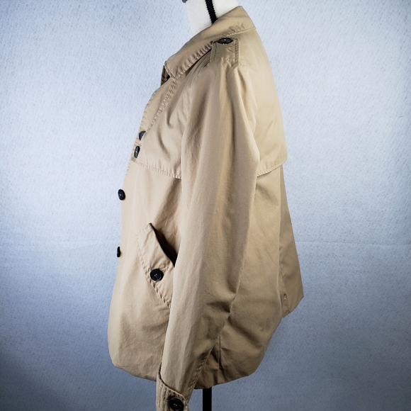 Zara Basics Outdoor Wear Womens Tan Lightweight Mid Length Button Up Jacket Sz M - Picture 8 of 14